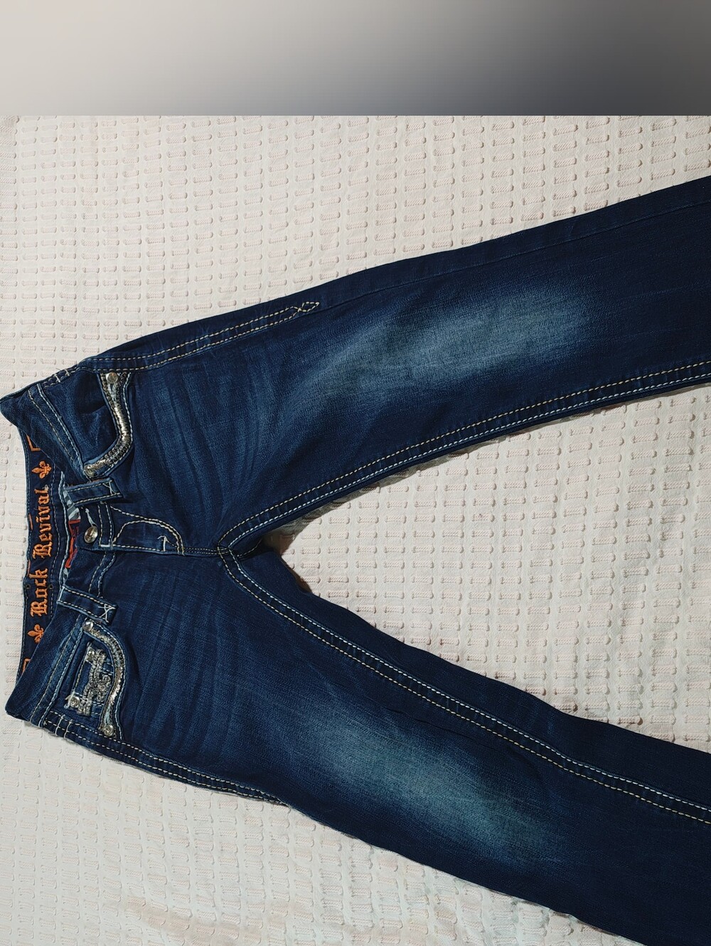 Rock Revival Yara Women's Low Rise Crop Stretch Cropped Jean Dark Denim Size 23